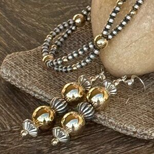 Handmade Sterling Silver Beads & 14K Gold-Filled Drop Earrings